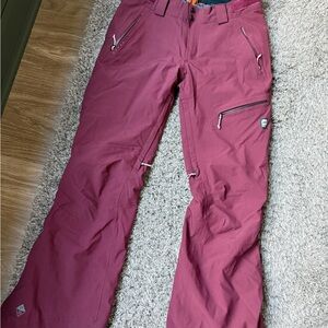 Women’s Ski/Snowboard Pants Burgundy  with Zipper Pockets